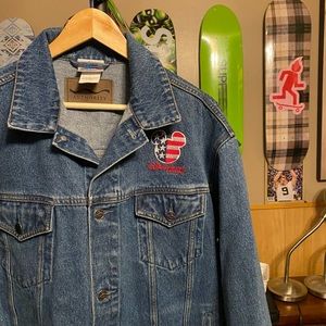 Vintage Disney port authority embroidered American flag Mickey Mouse new old